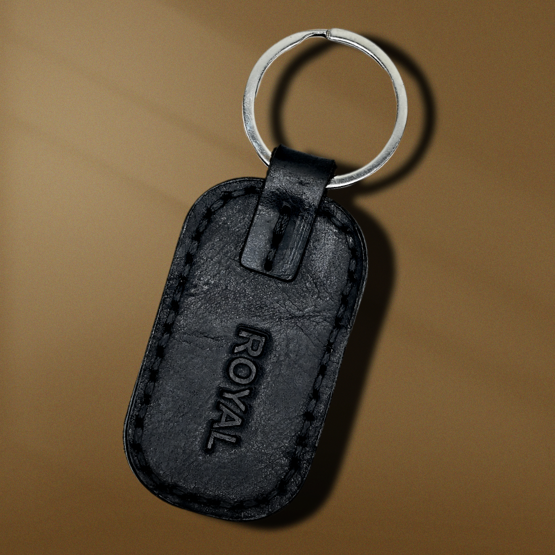 Leather Black Key Chain