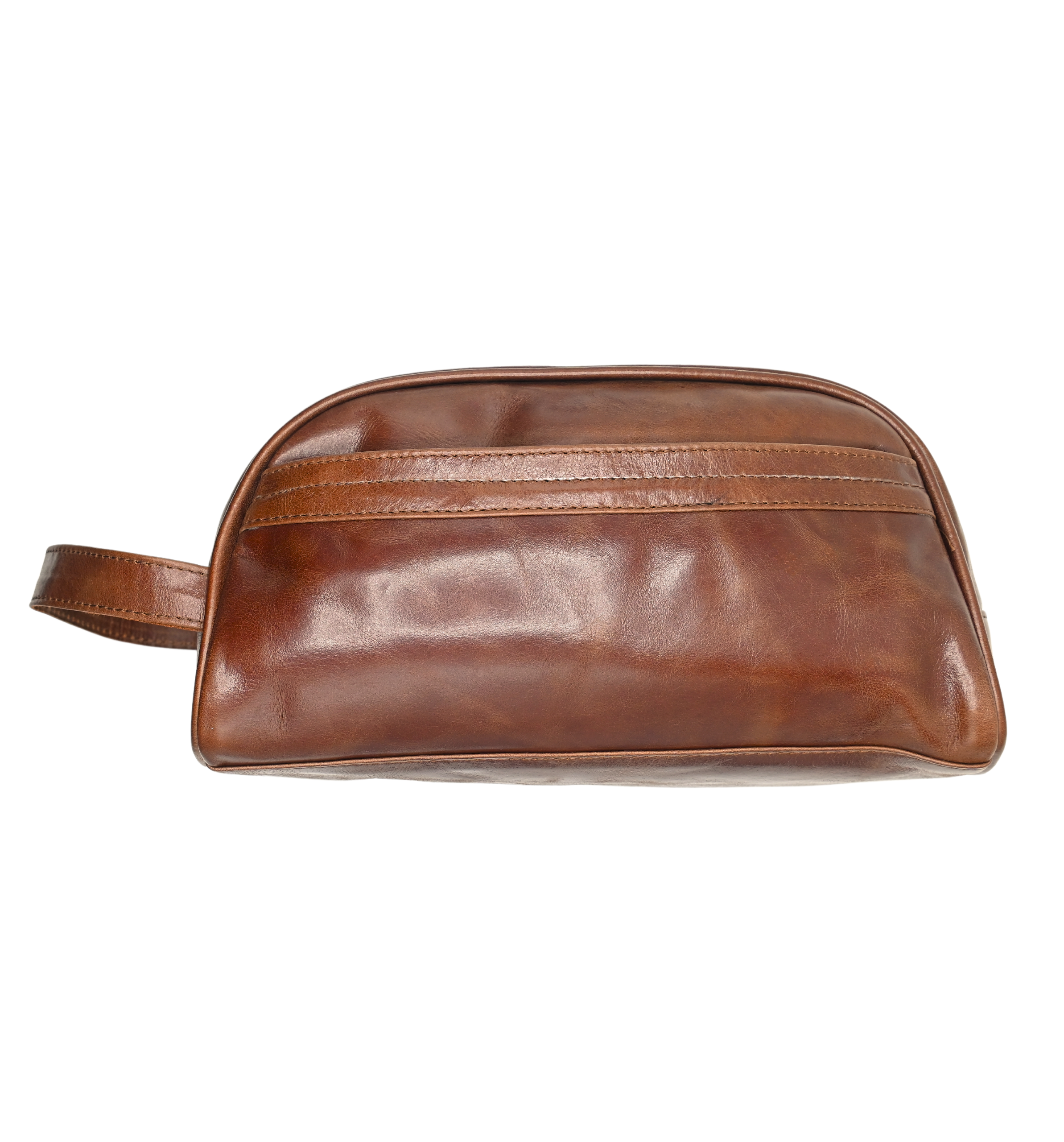 Leather Toilety Bags Dark Brown