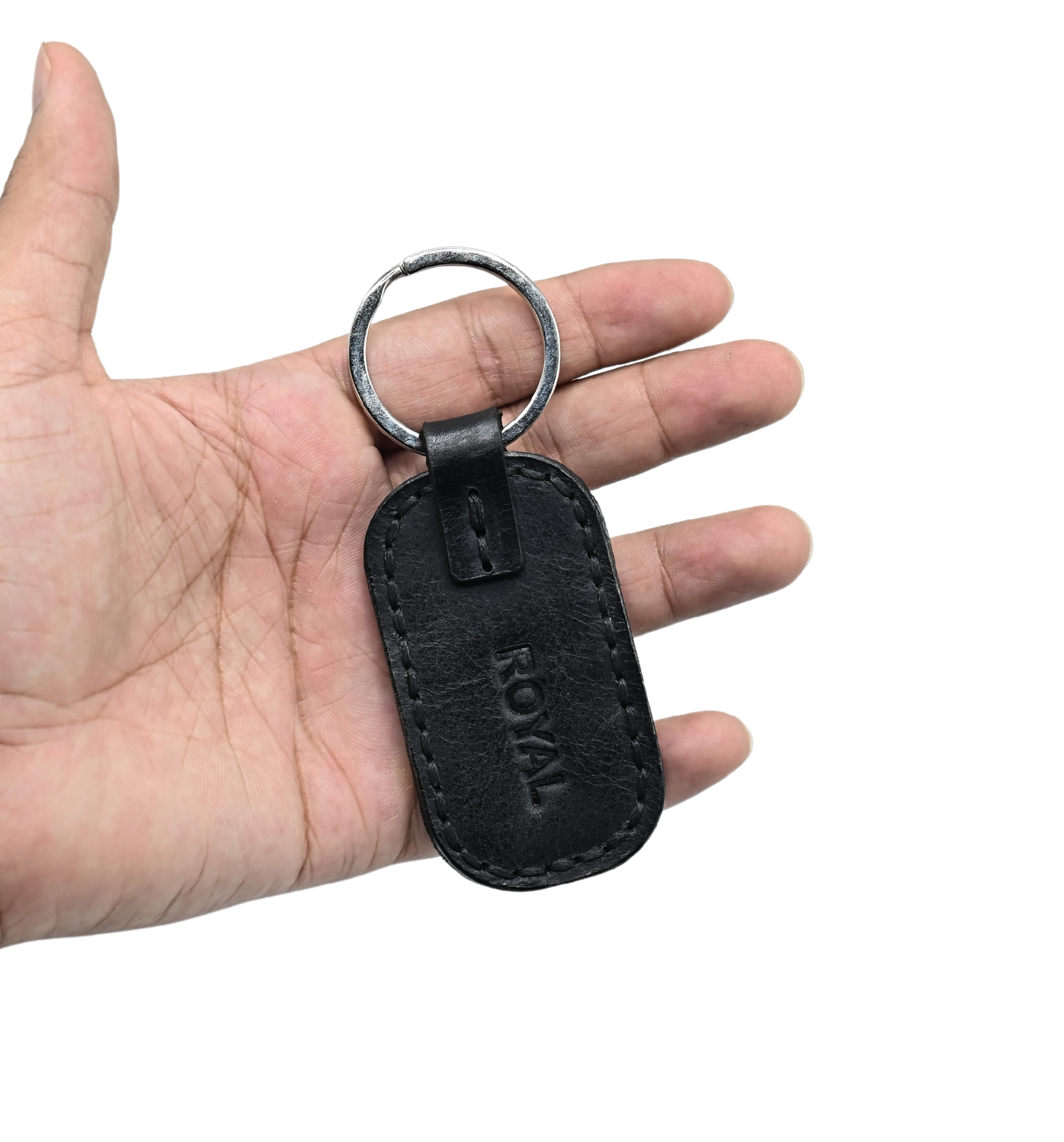 Leather Black Key Chain