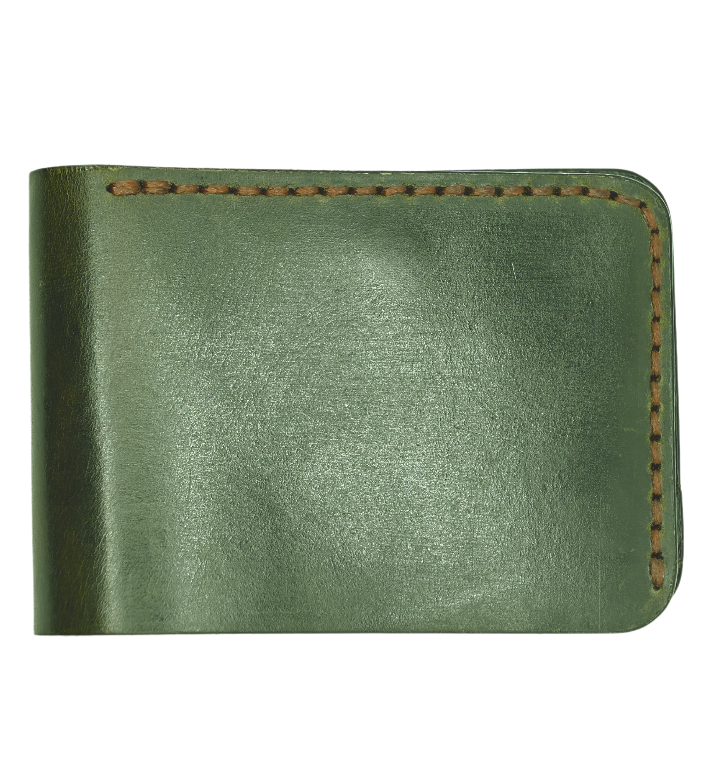 Leather green Wallet Front Pocket