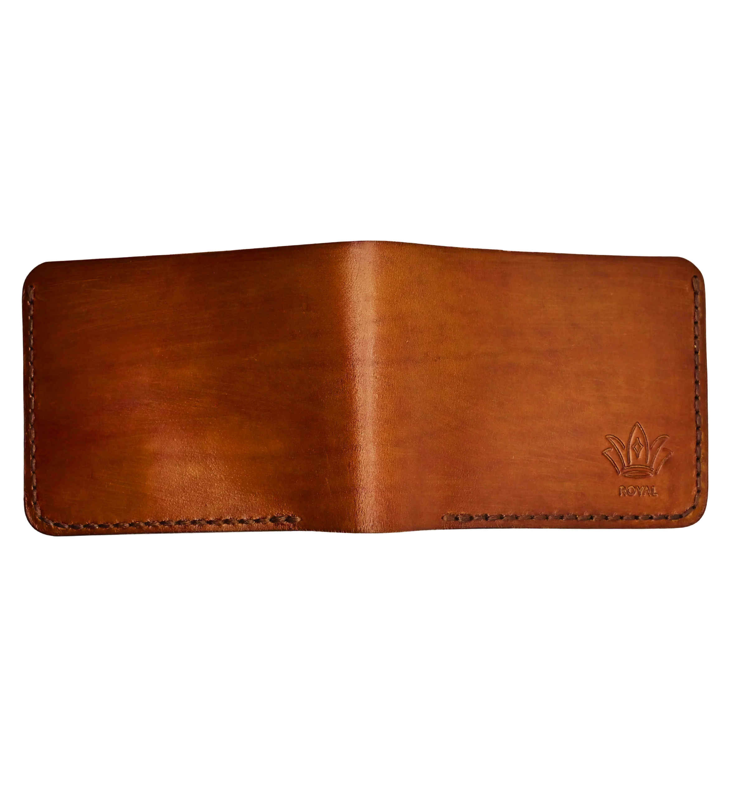 Leather tan wallet three pocket