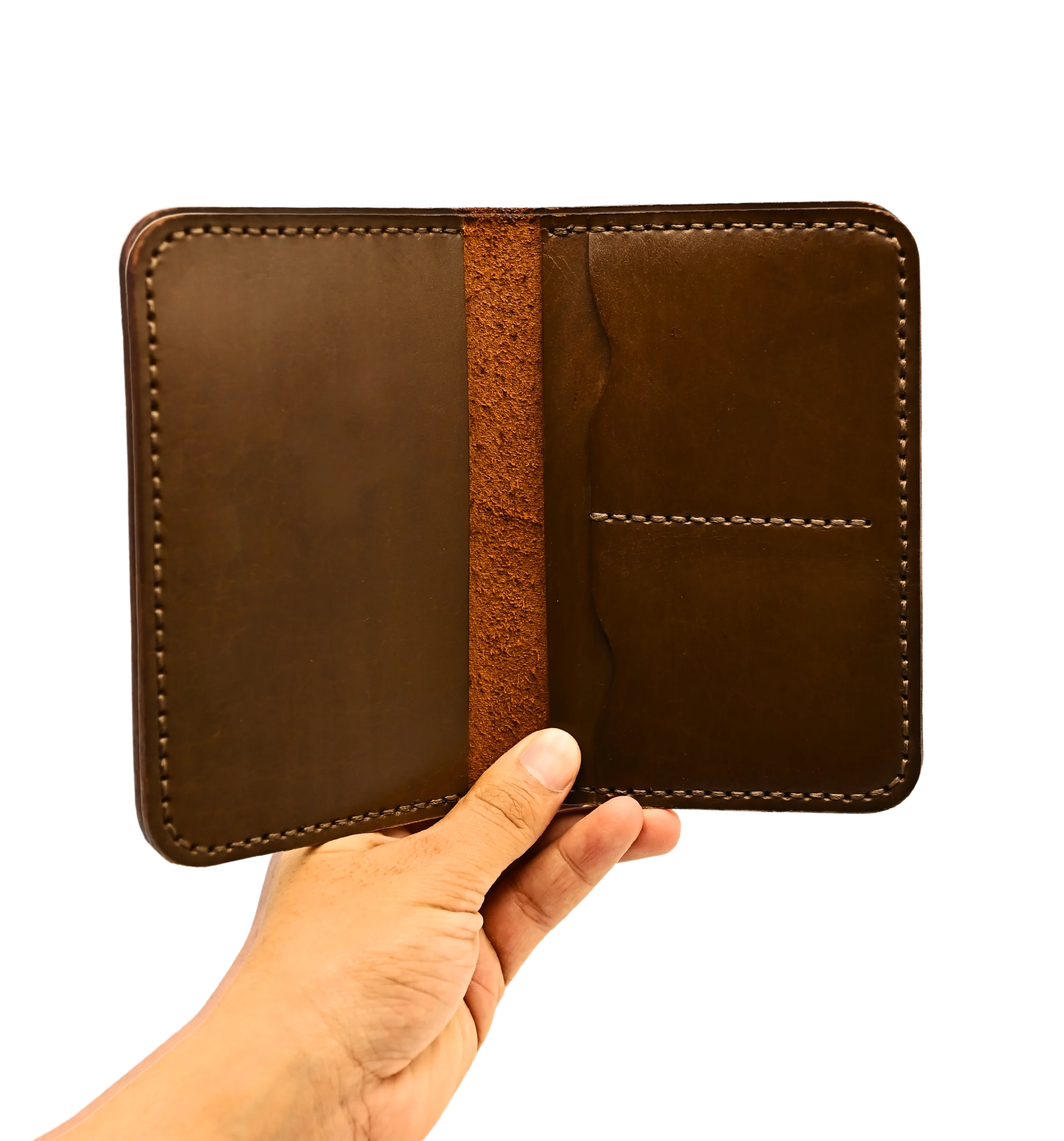 Leather Passport Cover Brown