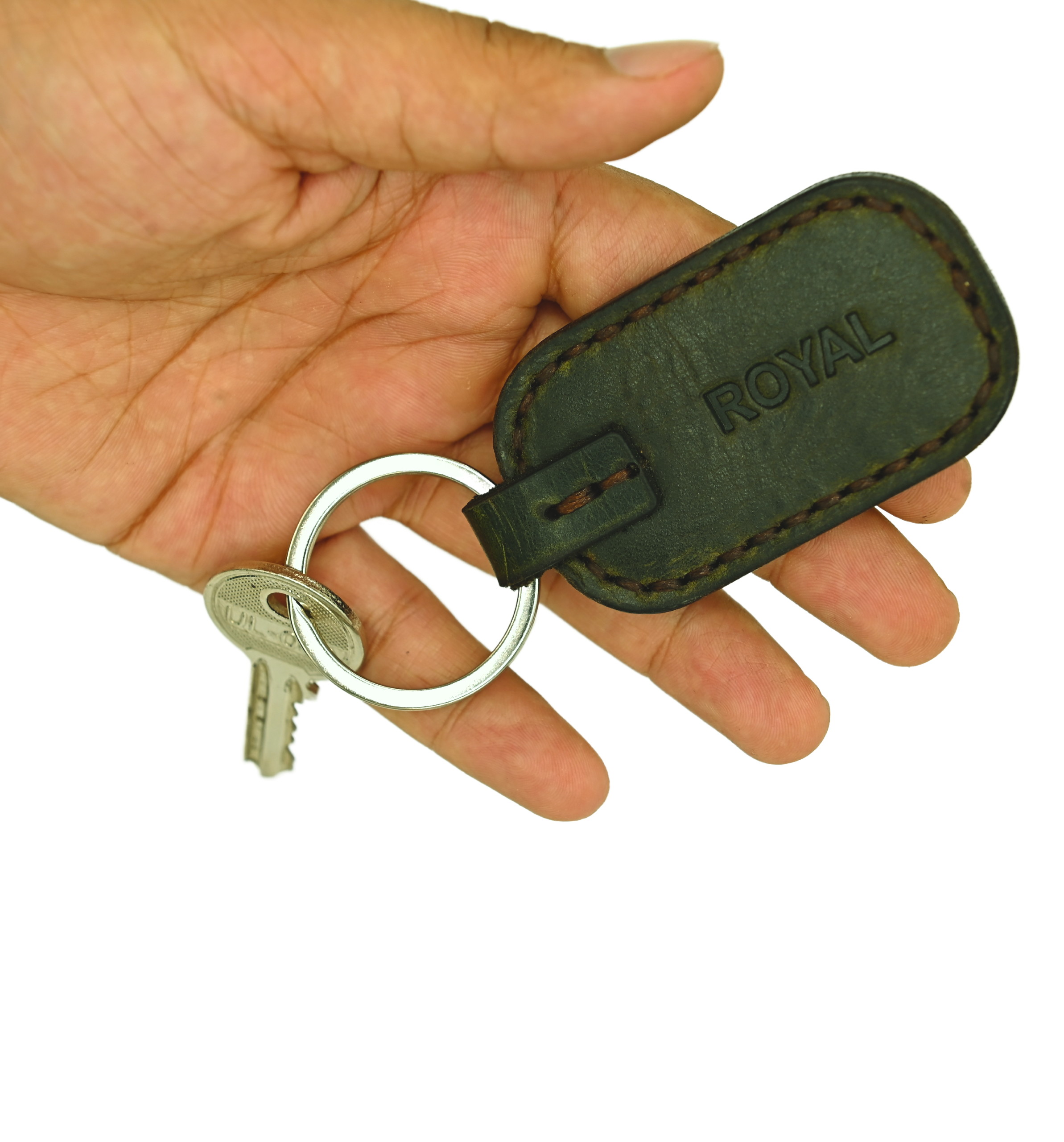 Leather green Key Chain